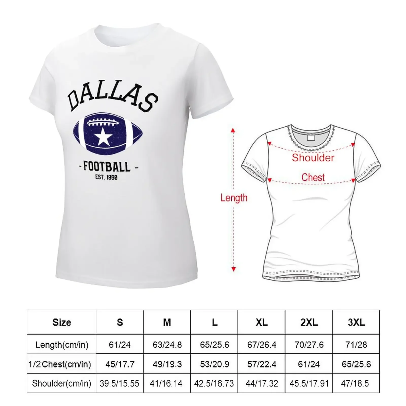 Vintage Dallas Football Sports Team Gift T-shirt hippie clothes cute tops Short sleeve tee cute t-shirts for Women