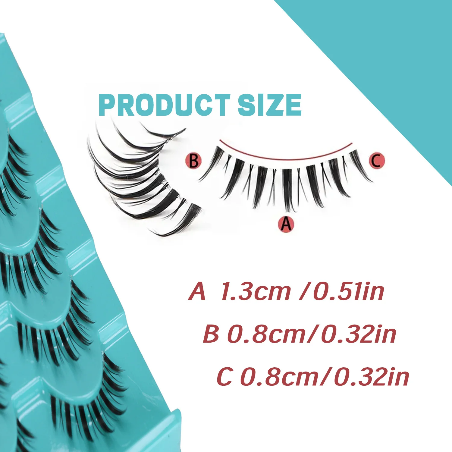 Ciglia Ciglia Manga Ciglia Cat Eye Ciglia Ciglia a spillo Ciglia arricciate Aspetto naturale sottile Ciglia finte Morbide Confezione da 10 paia