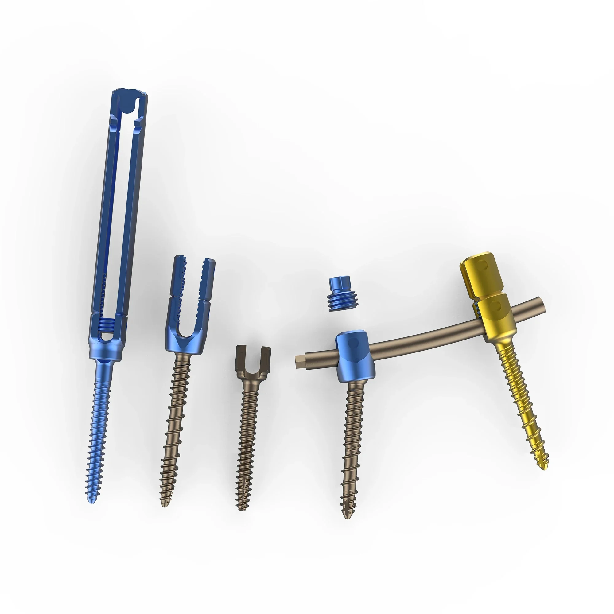 CANWELL Spine Instrument Sets Titanium 3.5 5.5 Lumbar orthopedic spine implants pedicle screw and rod