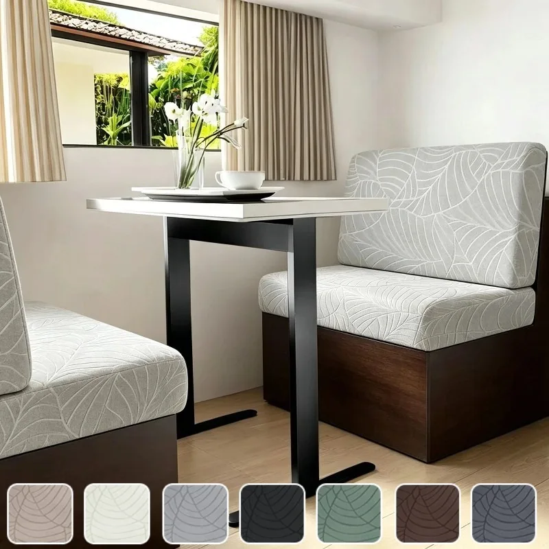 2 unids/set hojas Jacquard RV comedor fundas de cojín elástico sin brazos funda de sofá estiramiento Rv Camper funda de asiento de banco de coche