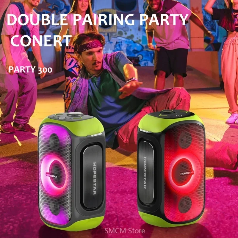 HOPESTAR Party300 Portable Tone Pulse RGB Light altoparlante Wireless Smart Waterproof Bluetooth Sound Box 80W Family Karaoke Boombox