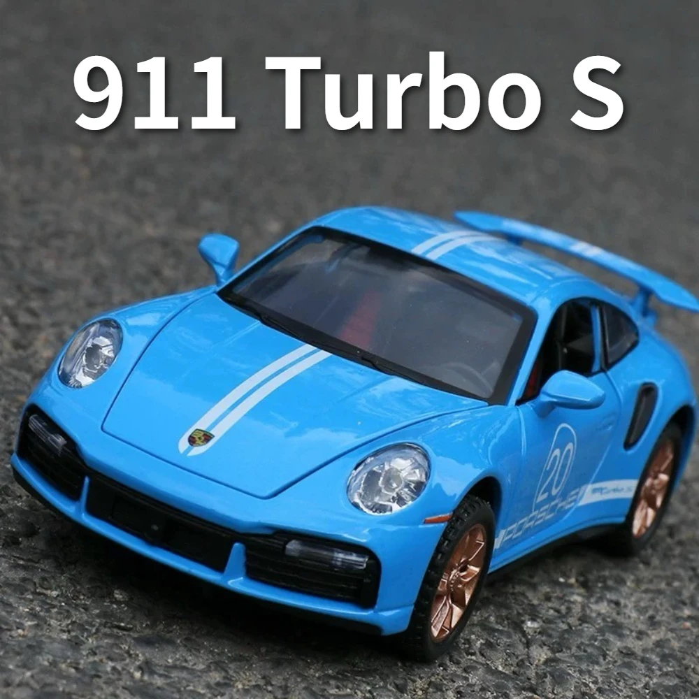 

1:24 911 Turbo S GT3 RSR Игрушечная модель автомобиля из сплава, звук, свет, откат, имитация модели автомобиля, коллекция подарков для друга