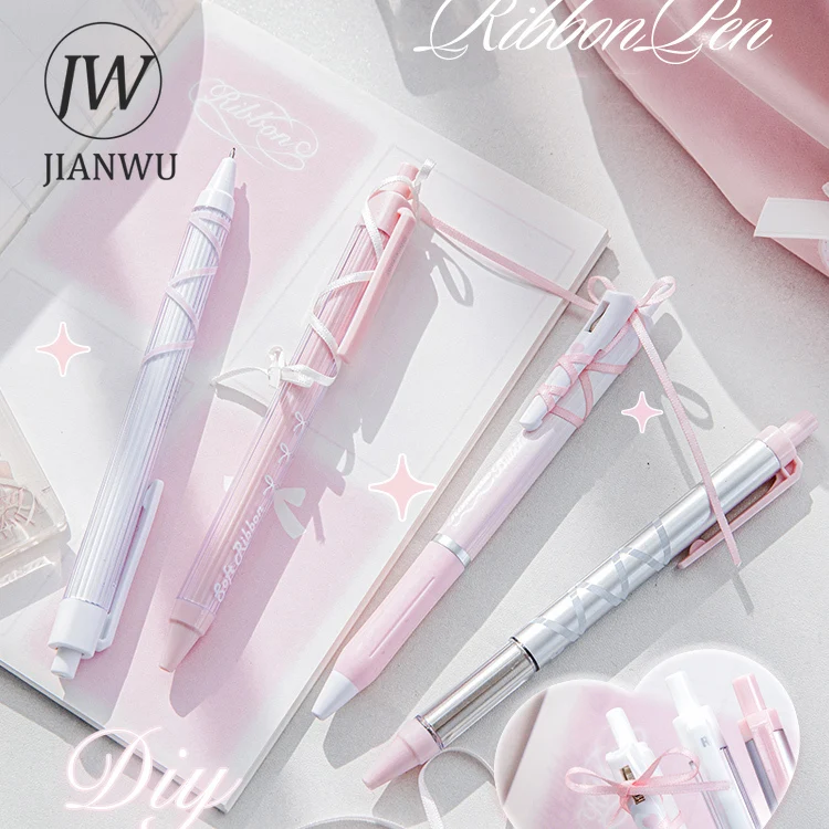 JIANWU 4 Pcs/set Ballet Strap Press Gel Pen Set Creative Quick Drying DIY Student Supplies Stationery