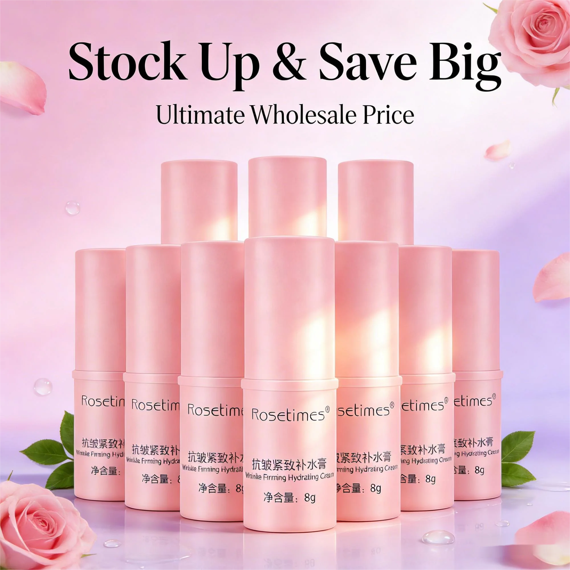 Rosetimes Instant Wrinkle Bounce Multi Balm Stick Collagen Firming Moisturizing Stick for Face Neck Shrink Pores Korean Cosmetic