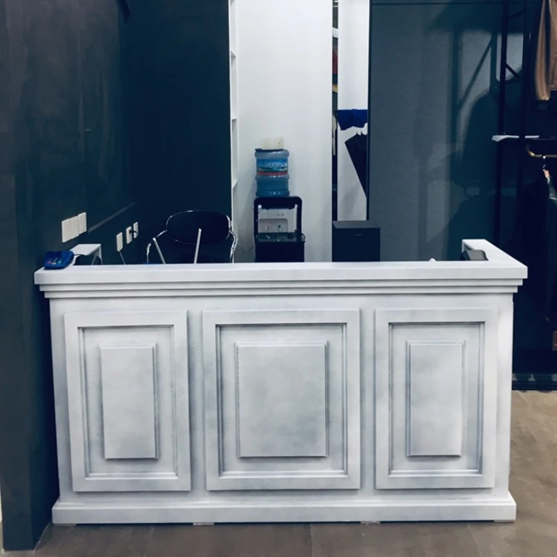 

Retro Vintage Small Reception Desks Barber Beauty Salon New Reception Desks Chinese Style Office Furniture Военное ДелоZY40JDT