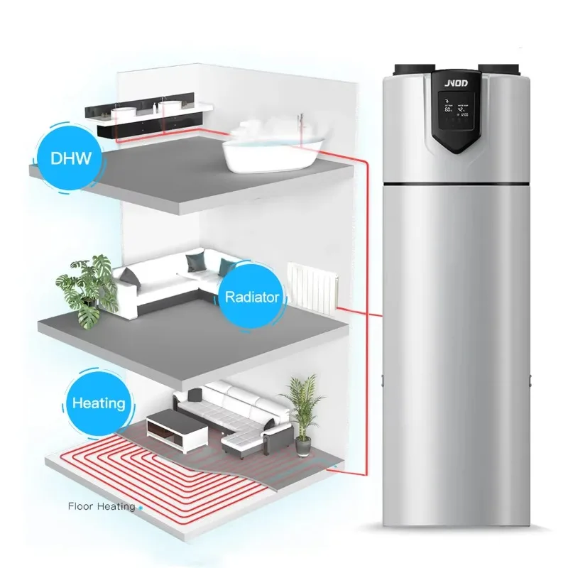 

Affordable All-in-One Electric Heat Pump, Power Saving Water Heater for Home Heating & Hot Water