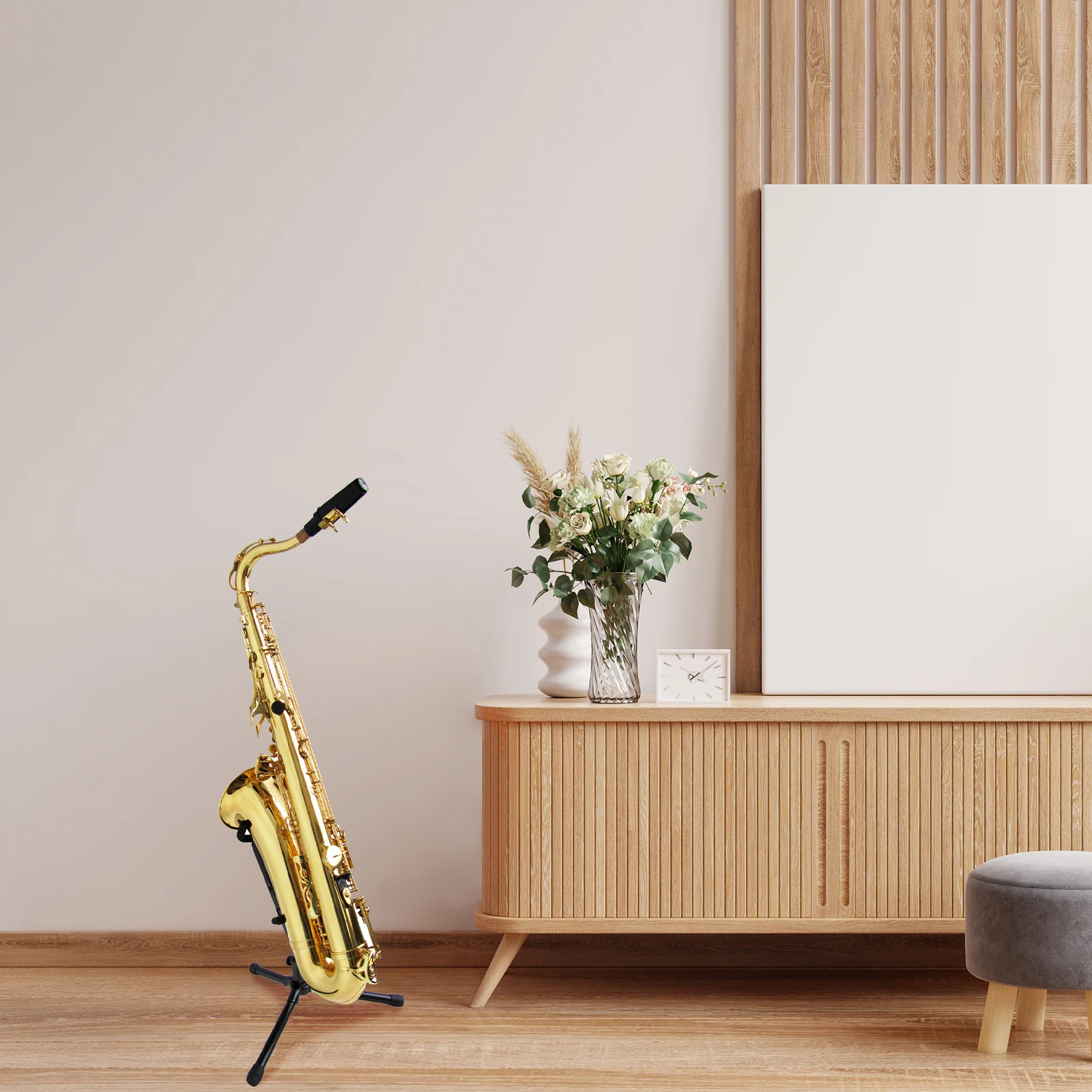 

Saxophone Stand Instrument Holder Rack Portable Swing Alto Black Tenor Accessories