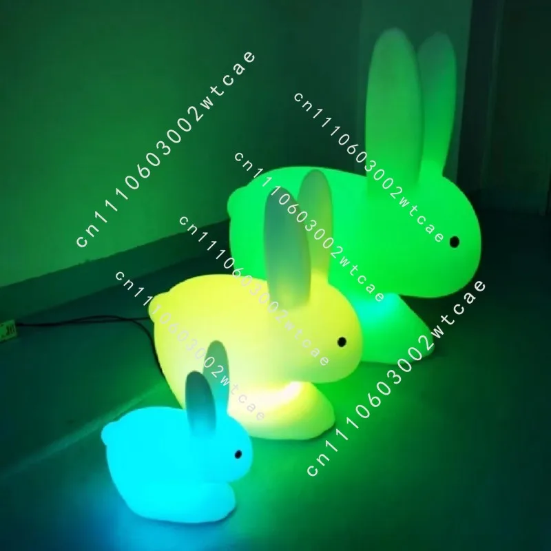 Led luminous rabbit light solar outdoor power connection charging animal lawn courtyard mid-autumn day rabbit light
