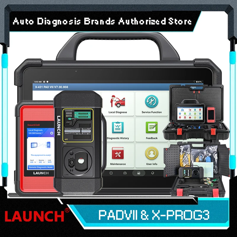 X-431 LAUNCH X431 PAD 7 & X-PROG3 Set Automotive Diagnostic Programming Tool All Key Lost Key Programmer Immobilizer PADVII PAD7