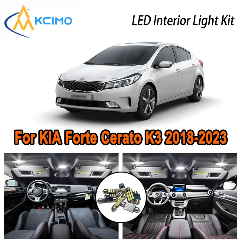 

For KIA Forte Cerato K3 2018-2023 2019 2020 2021 2022 2023 LED Interior Dome Map Trunk Light Kit Car Led Lamps Canbus No Error