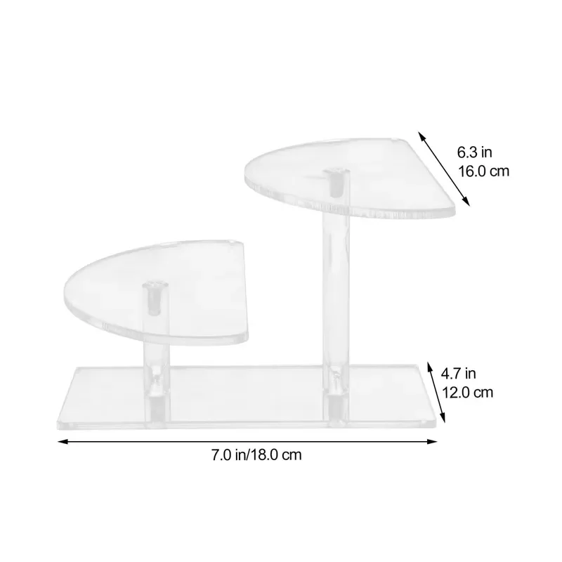Eco Friendly Round Acrylic Display Stand Two Layer Polished Transparent Dessert Holder For Cakes Food Farmhouse Style Custom