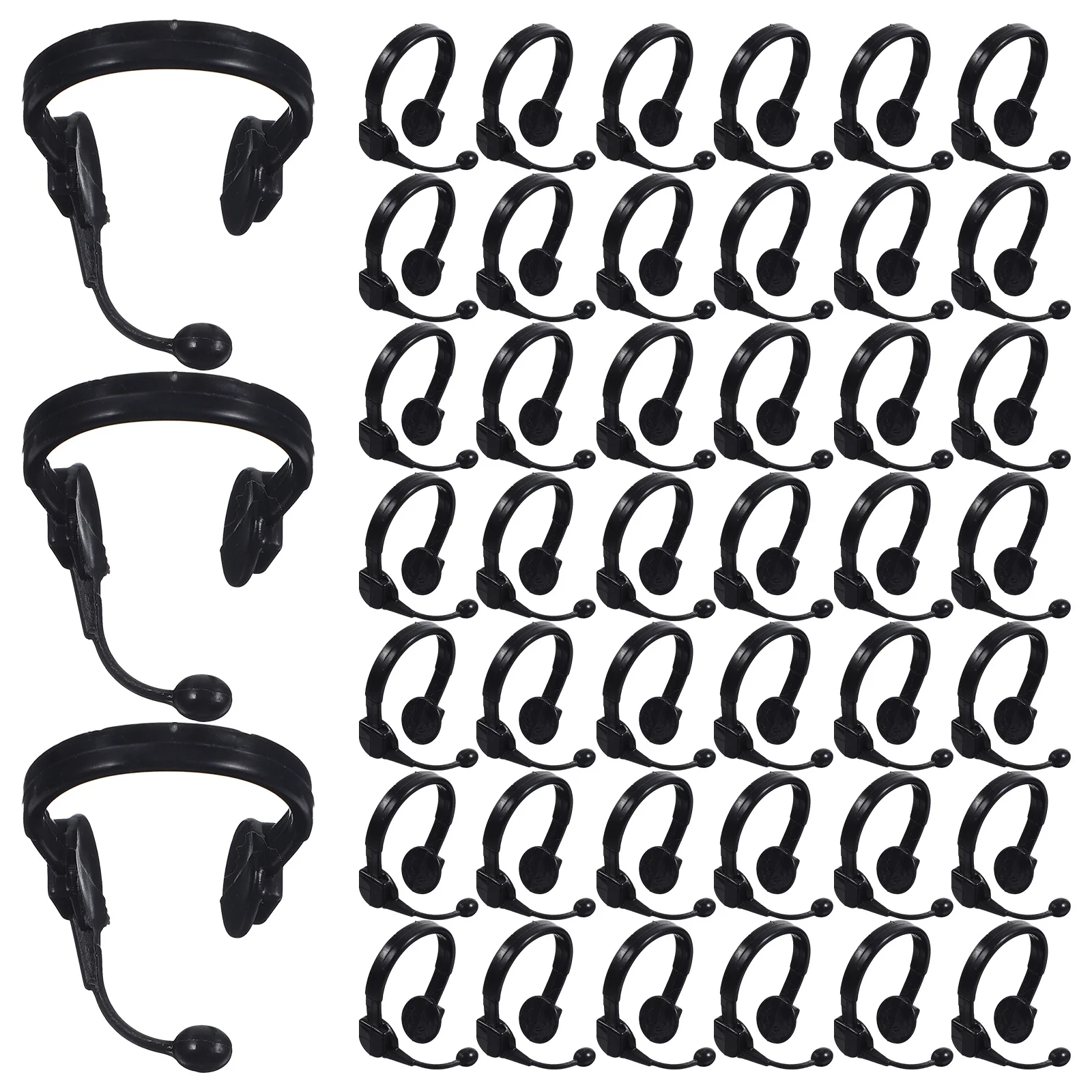 Mini casques de Microphone en plastique, 50 pièces, accessoires pour bricolage, artisanat de décoration, petit casque de Microphone, jeu de simulation