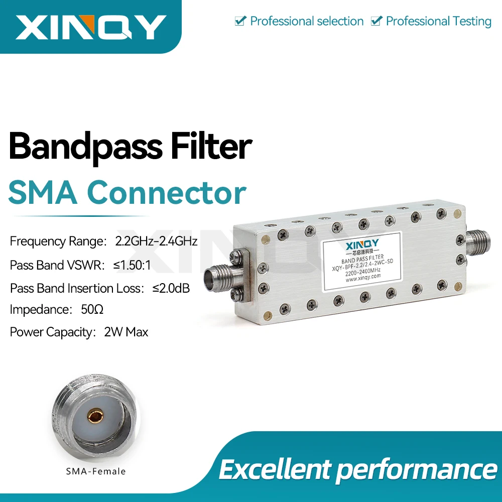 2.2-2.4g Bandpass Filter Sma Rf Filtering High Suppression/Low Loss Wifi Signal 2W