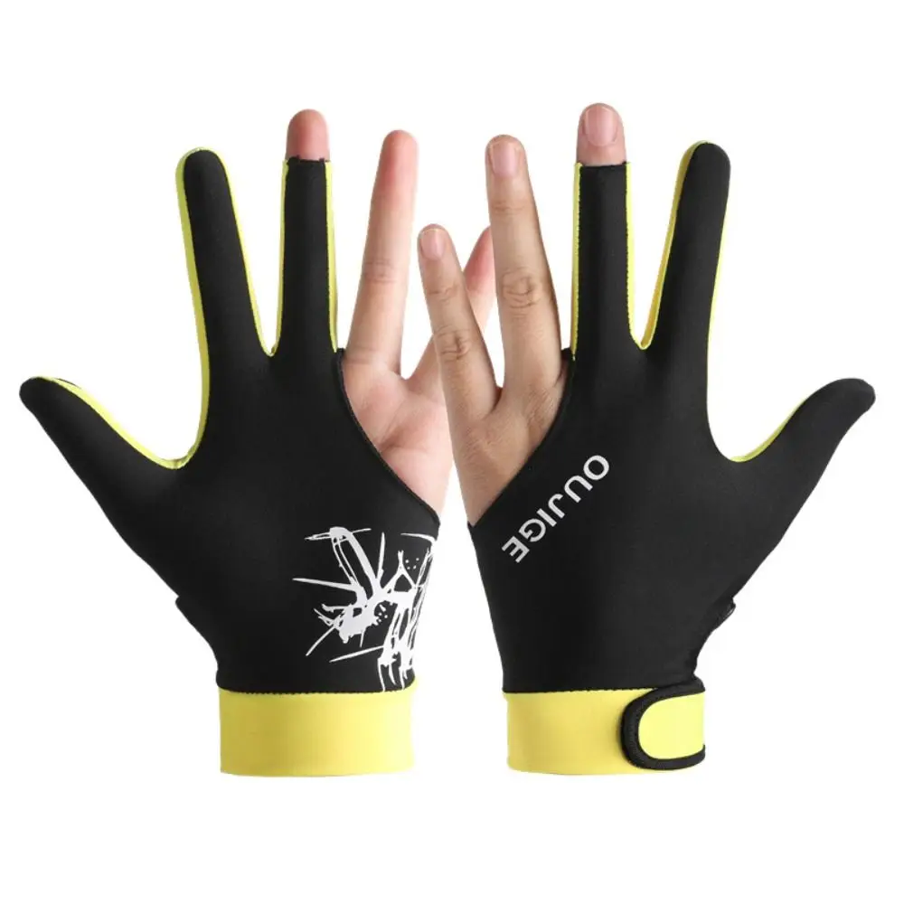 Polyester Fiber Billiards Gloves Breathable Wear-resistant Three Finger Gloves Mesh Surface Thickening Table Tennis Supplies