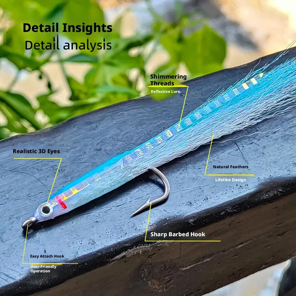 Handmade Epoxy Surf Candy Saltwater Flies Synthetic Fiber Minnow Streamer Fly Fishing Bait For Sea Fishing Lure Accessor