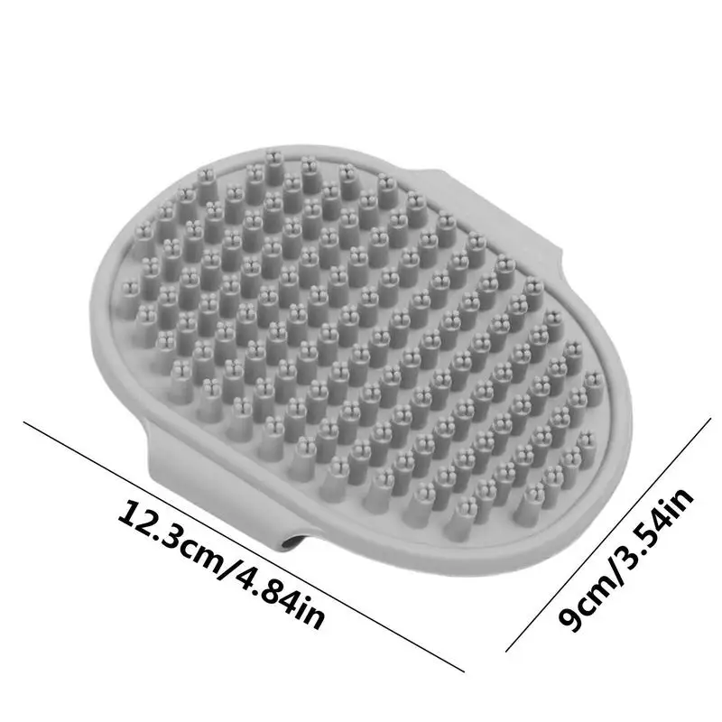 Dog Shampoo Brush Pet Bathing Brush Soft TPR Dog Scrubber With Ring Handle Massage Brush For Dog Shower Ergonomic Dog Bathing images - 6