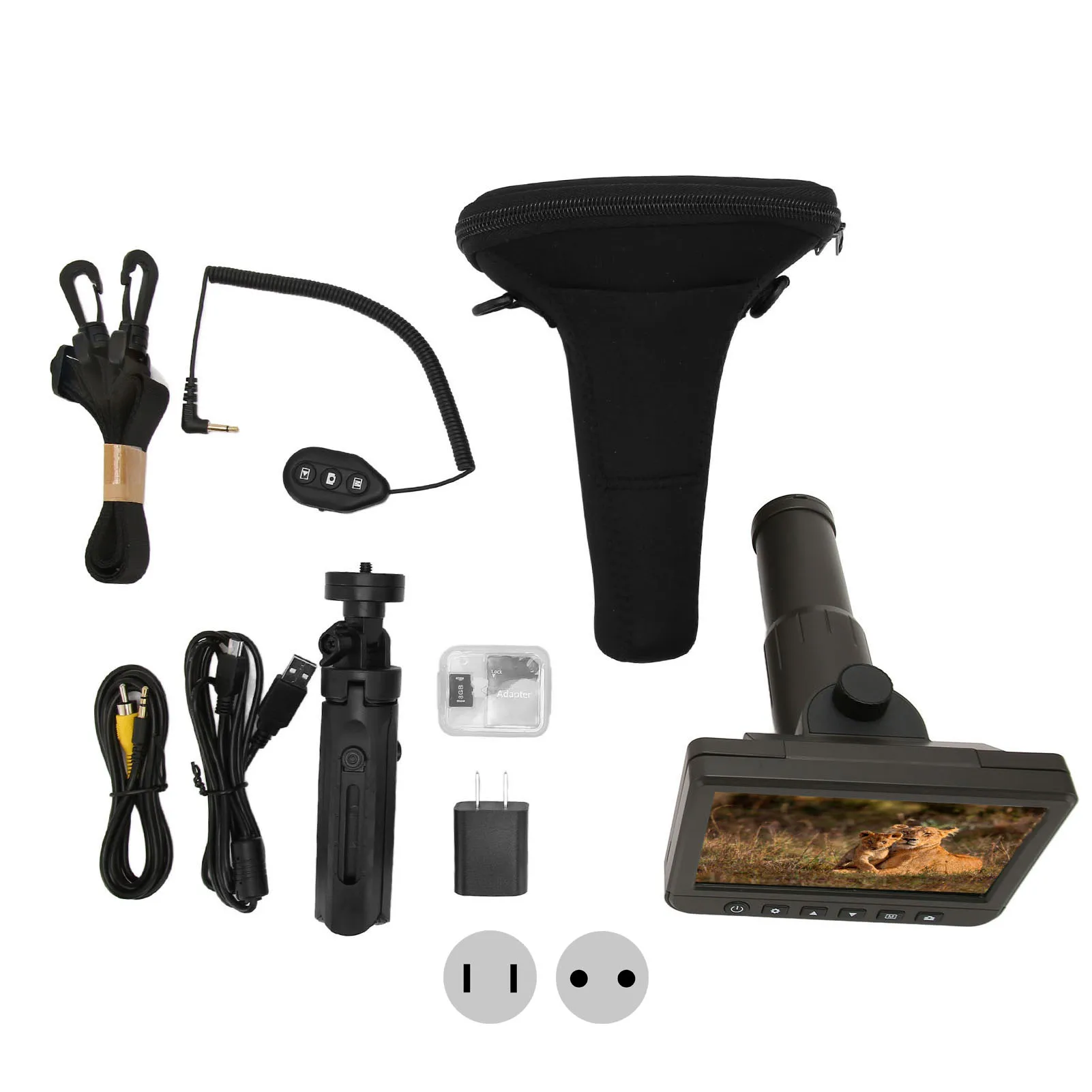 كاميرا تلسكوب LCD مقاس 5 بوصة، كاميرا تلسكوب تكبير 50X للمغامرة الخارجية للصيد للبالغين