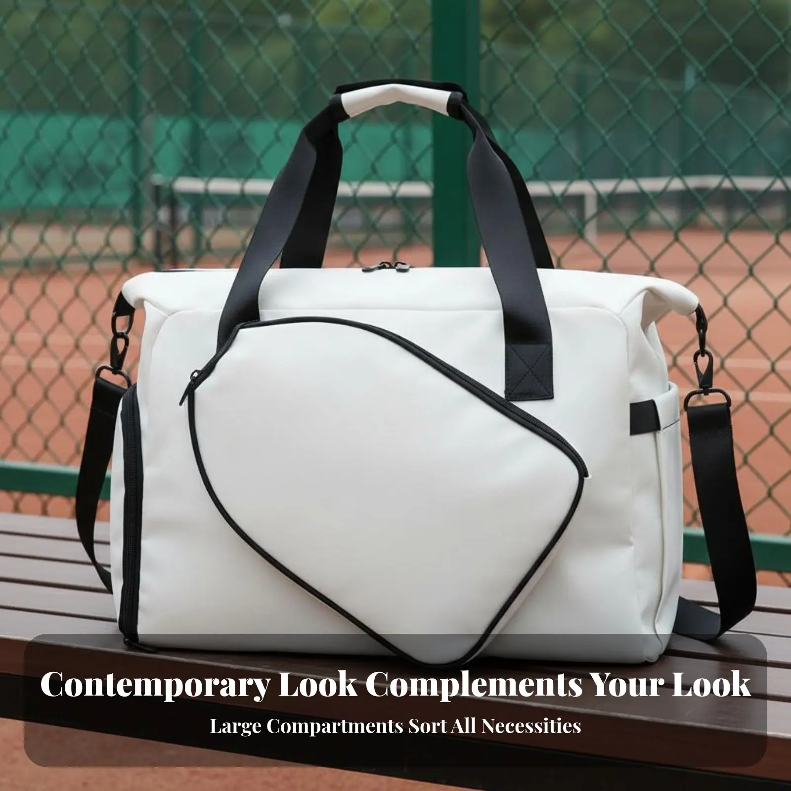 

Сумка для ракеток, многофункциональная дорожная сумка для пиклбола, спортивная сумка большой вместимости, водонепроницаемая, с отделением для мокрых/сухих вещей, для активного отдыха