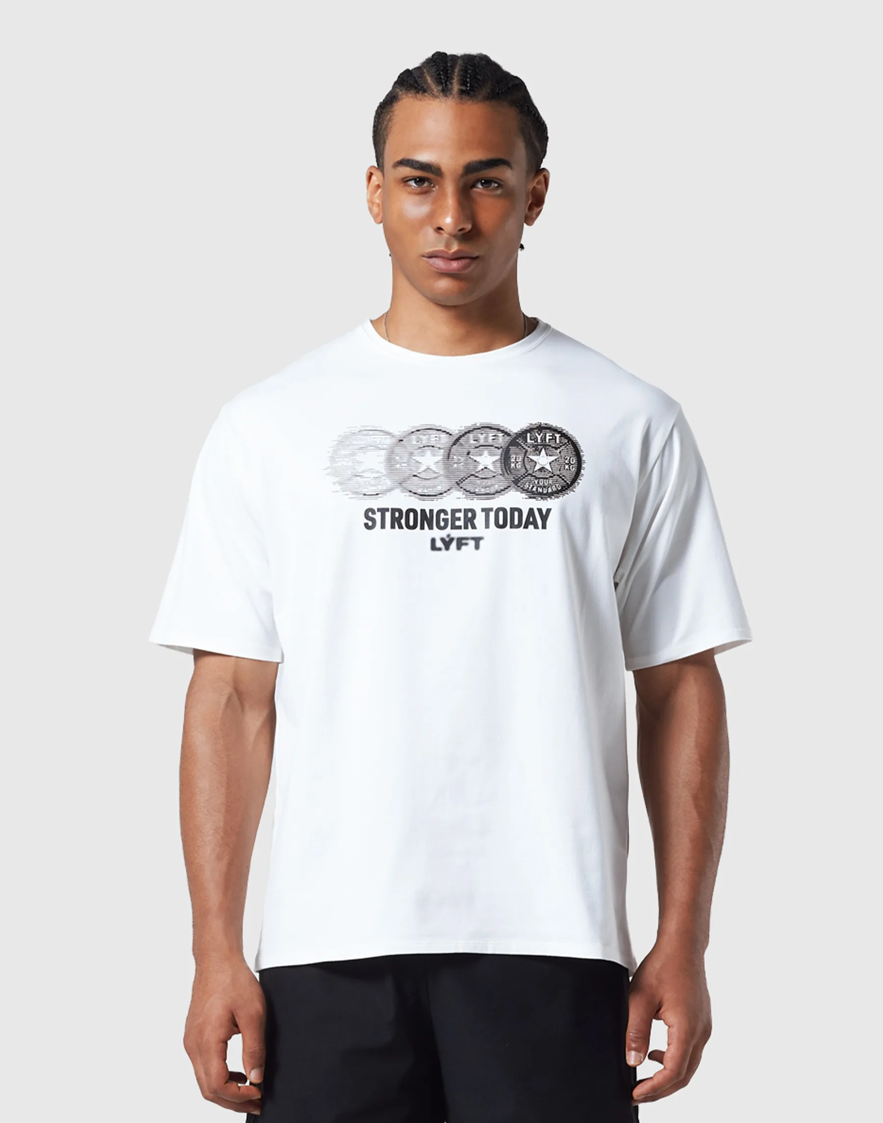 White Plate Star LYFT GYM Trendy Fitness Brand Graphic T-Shirt Cotton Men Women Streetwear Tee