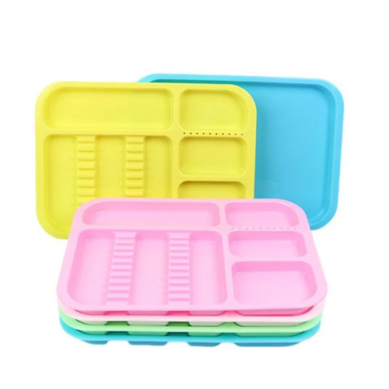 1PC Dental Consumables Color Grid Tray, Plastic Split Tray, Storage Tray, Dental Medical Cleaning Tool Storage Tray