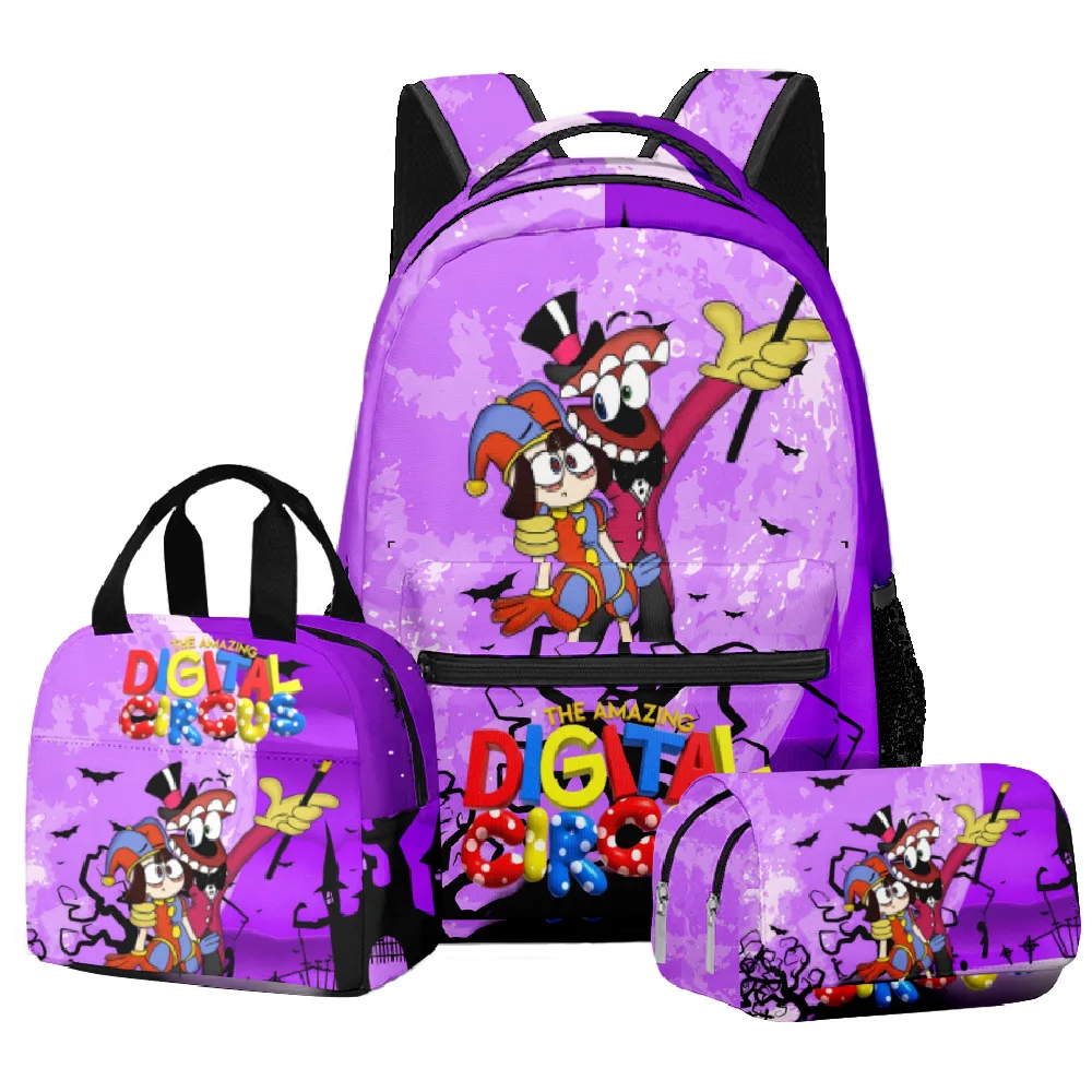 

Hip Hop Trendy The Amazing Digital Circus 3D Print 3pcs/Set student School Bags Travel Notebook Backpack Lunch bag Pencil Case
