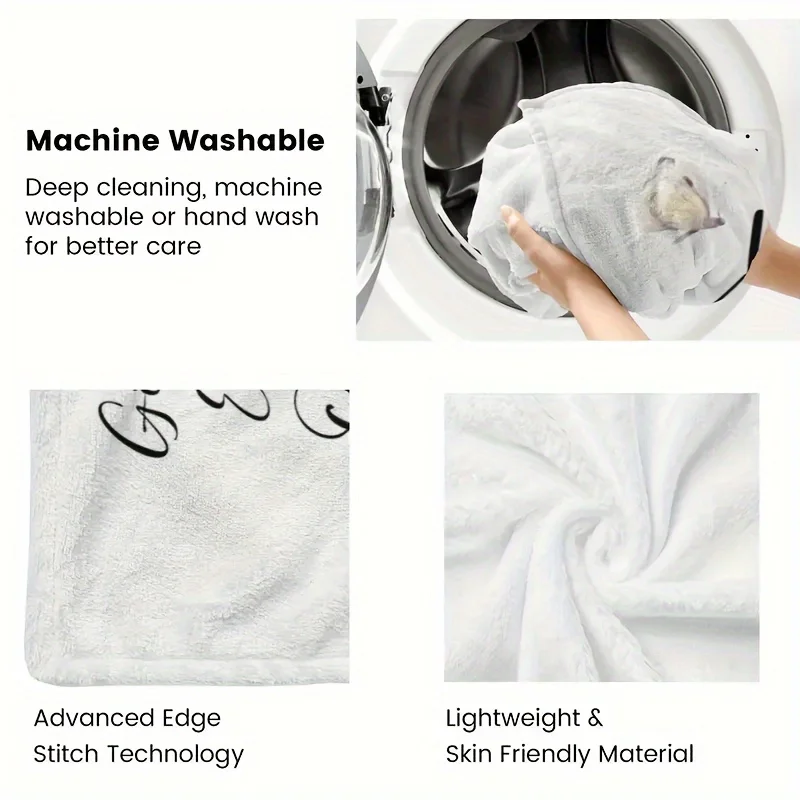 祖母から孫娘へ 象柄フランネルスローブランケット - 快適でアレルギー対応、心からのメッセージ、オールシーズン対応、洗濯機で洗えます