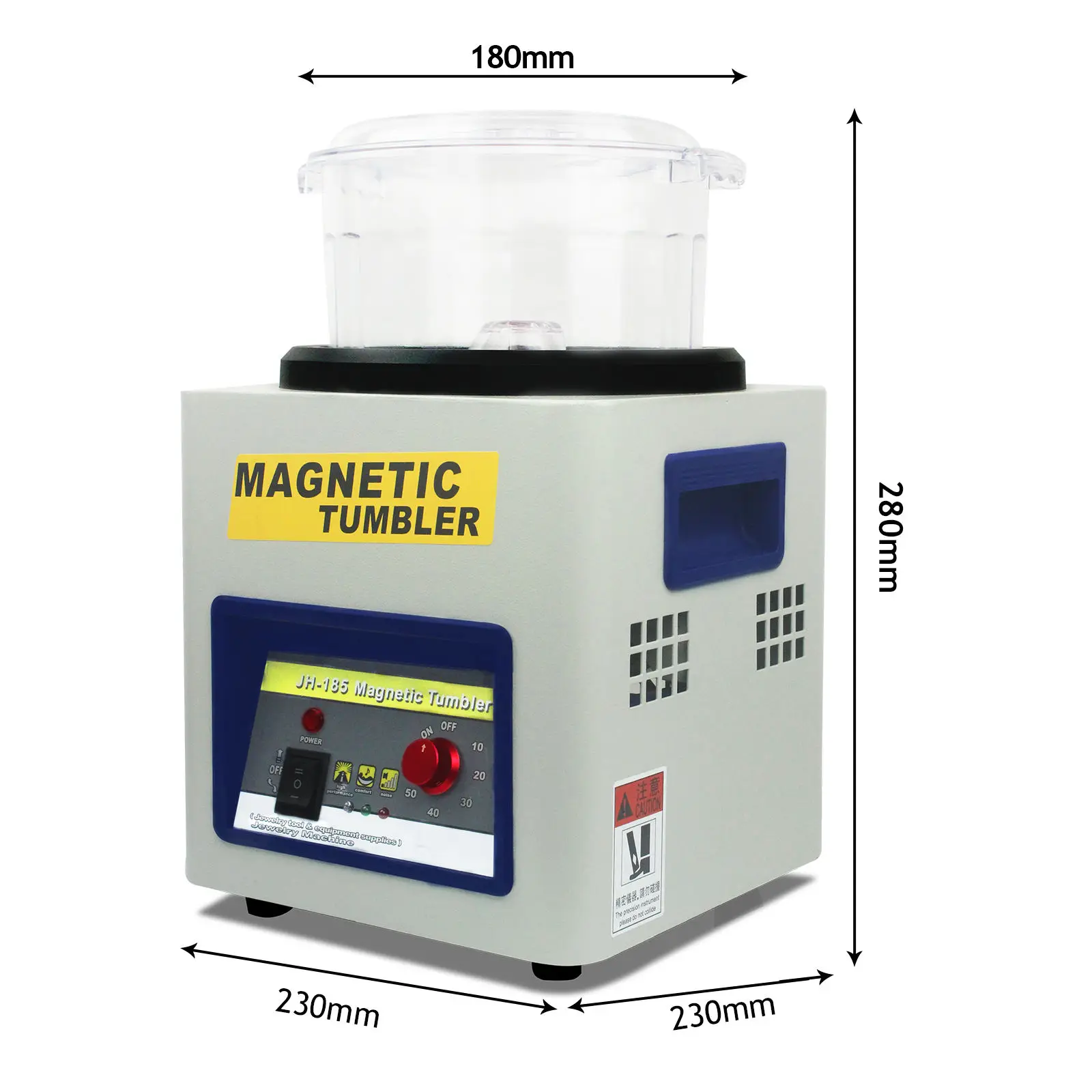 Professional Magnetic Tumbler Jewelry Polishing Machine JH185 2000RPM Automatic Positive Negative for Metal Gold Silver Watch P