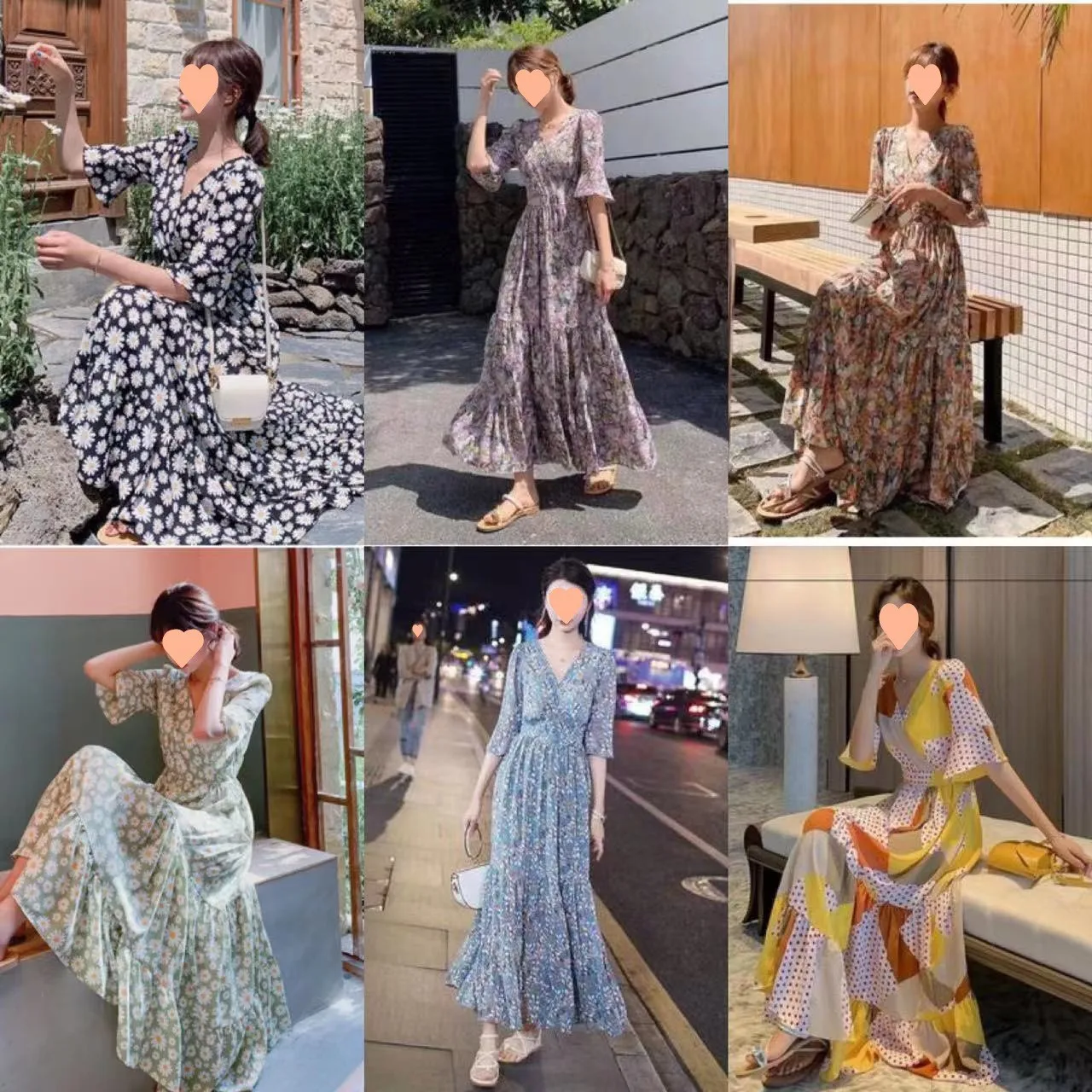 Summer 2025 New Women's Floral Print Chiffon Knee-Length Dr ort Sve Korean Sle Fairy T Forest System Skirt