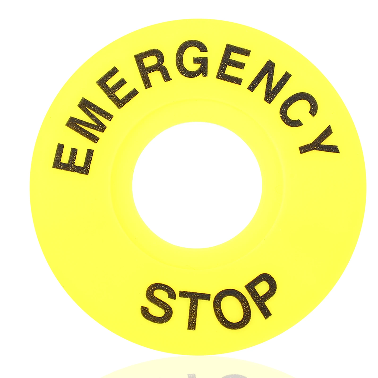 

10 Pcs Circular Warning Circle 60mm Outer 22mm Inner Yellow Emergency Stop Button Ring Switch Accessories PVC Replacement