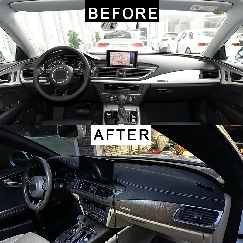 Custom Car Dashboard Wrap Cover for Audi A7 2016-2018 35 40 TFSI Mat Shade Cushion Pad Carpets Auto DIY Dash Panel Covers