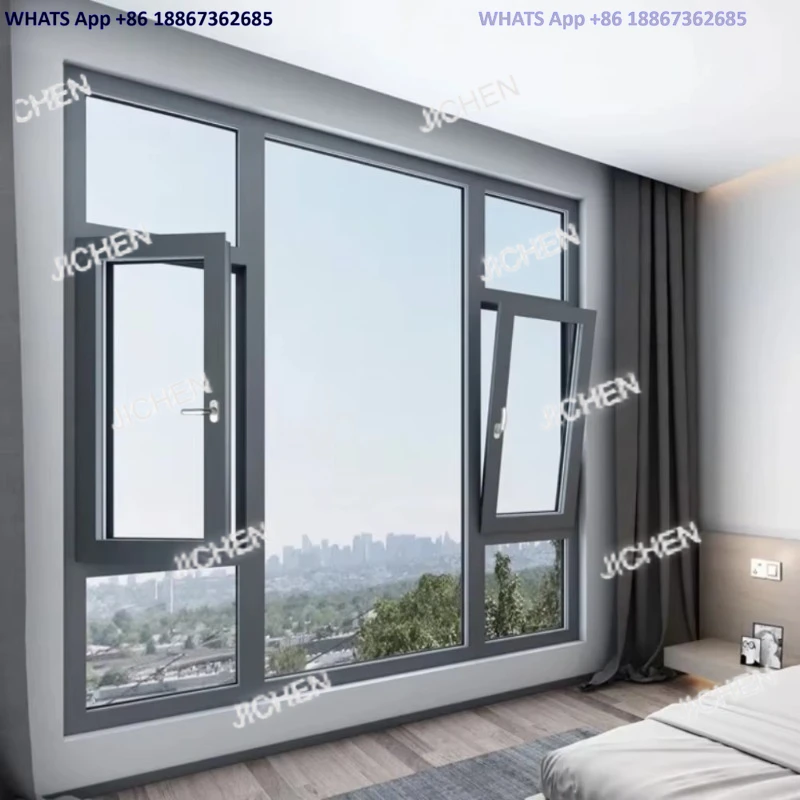 

Modern European Single Opening Steel Frame Glass Shutter Casement Window Kitchen Bathroom Entrance Hotel Magnetic Screen Deposit