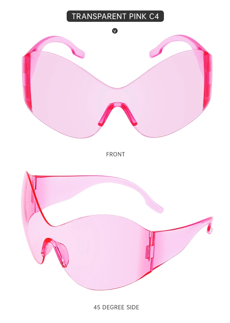Randlose Schmetterling Sonnenbrille Frauen Männer Streetwear Y2K Sonnenbrille für Weibliche Übergroße Punk Sonnenbrille Männliche Sportbrille Unisex – Detail 19