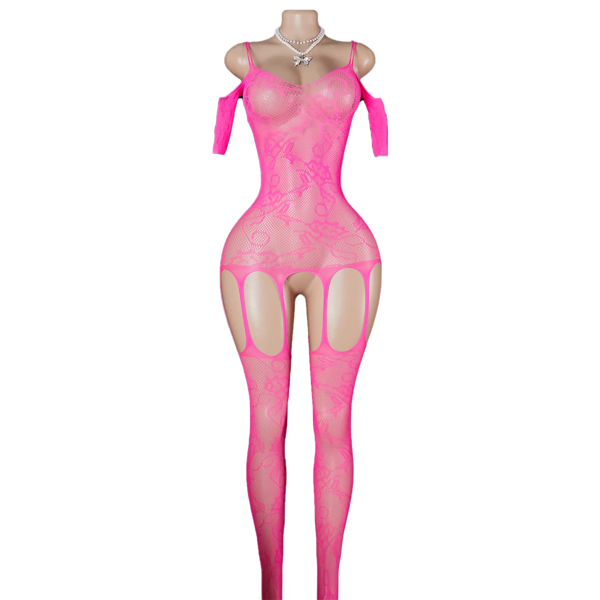 

Розовое прозрачное сексуальное женское белье, порно чулки для тела ​ Женское прозрачное ажурное боди без вырезов, нижнее белье, эротический костюм