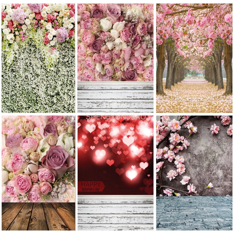 Rosebud Wedding Background Valentine's Day Photography Backdrops Props Beautiful Flower Wall Photographic Background AA-03