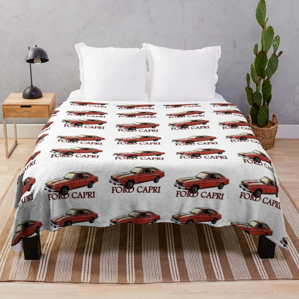 Sticker FORD CAPRI Throw Blanket Flannel cosplay anime Blankets