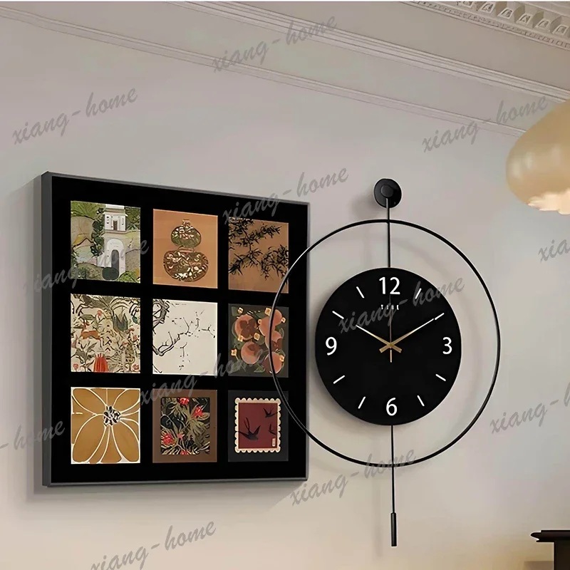 PG Vintage Digital Wall Clocks Living Room Art Mural Interior Aesthetic Design Wall Watch Fashion Silent Horloge Home Decoration