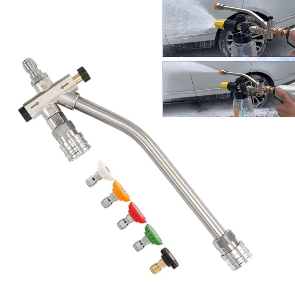 

Распылители пены Мойка высокого давления с двойной головкой 5 насадок для мойки высокого давления 1/4 дюйма Быстроразъемные аксессуары для мойки