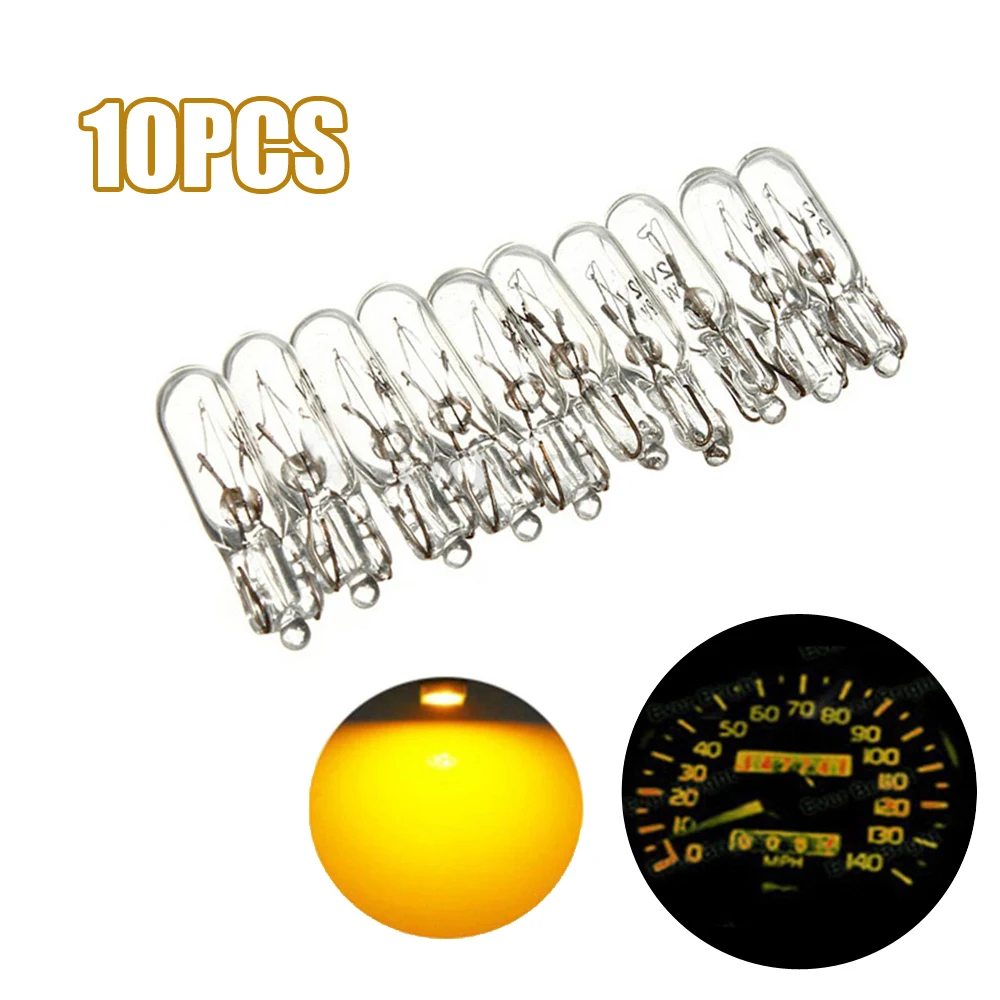 10pcs Car Dashboard Wedge Lamp Bulbs 2W 12V Car Interior Styling Universal T5 Bulb Car Instrument Panel Lamp Auto Accessories