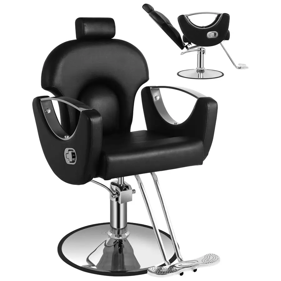 Silla, Sillón de salón reclinable para estilista, Sillón de peluquero con bomba hidráulica resistente, Sillones para el cabello Tatuaje Trenzado Belleza S