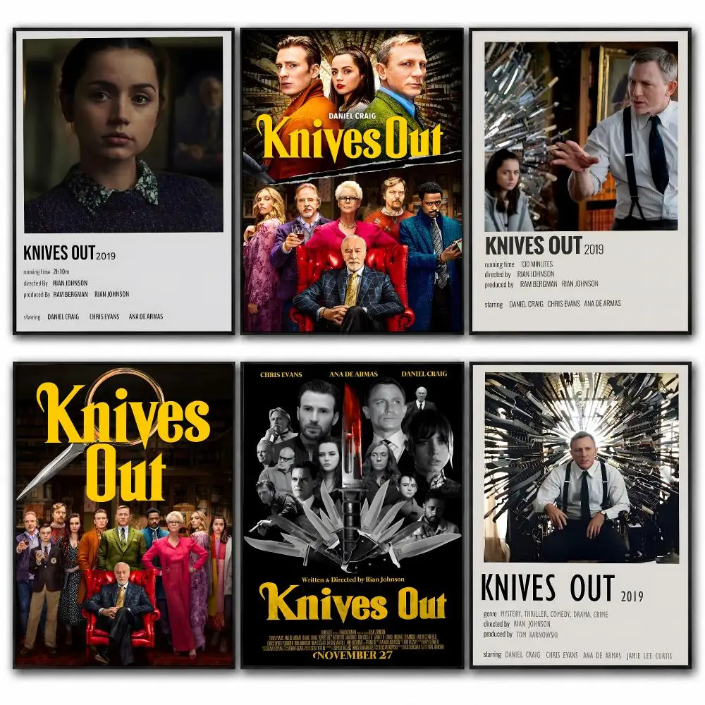 Sharp Movie Knives Out Poster HD poster wall art self-stick no-residue for home cafe office great gift