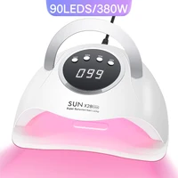 DianaBeauty 90LEDS LED UV lámpara secadora de uñas para uñas 380W lámpara de secado de esmalte de Gel con 4 ajustes de temporizador lámpara de manicura con Sensor automático