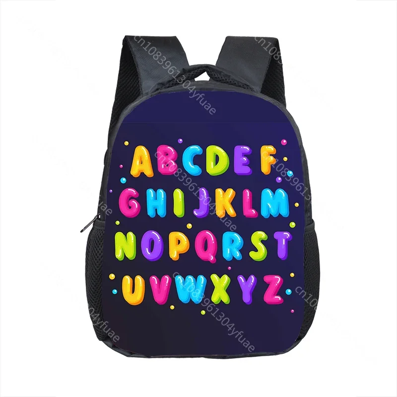 Alphabet 26 Letters Print Backpack Children Schoolbags for 2-4 Years Kids A-Z Letter Kindergarten Bag Baby Toddler Bookbags Gift