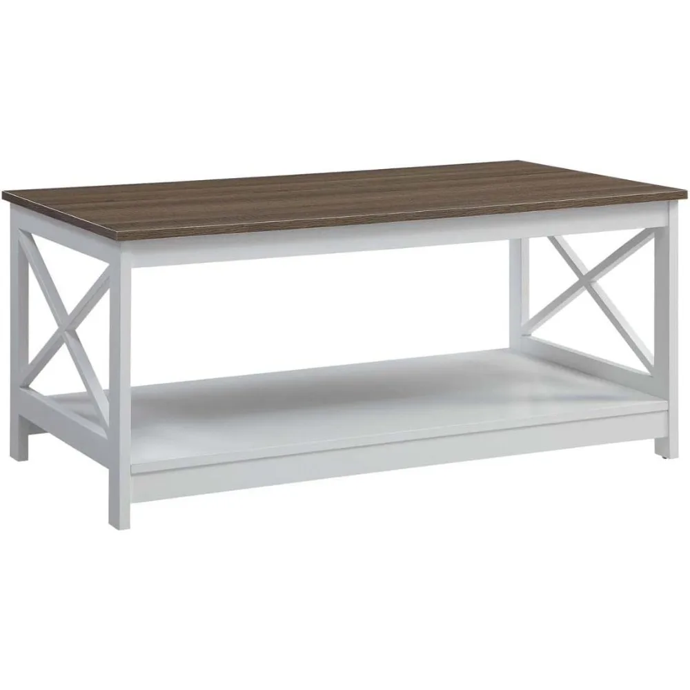 Coffee table with shelf for family living room, bedroom