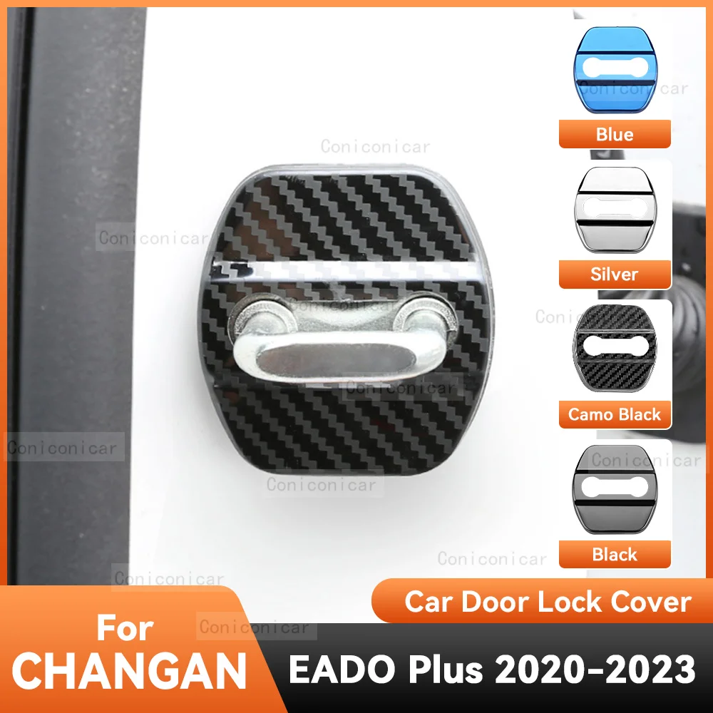 For CHANGAN EADO Plus 2020-2023 Accessories Car Door Lock Protect Cover Emblems Case Stainless Steel Decoration Protection