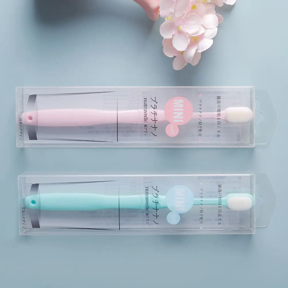 2Pcs Ultra Soft Toothbrush Set for Oral Health Gentle Cleaning Slim Design Penetrates Between Teeth Non-Slip Ergonomic Handle