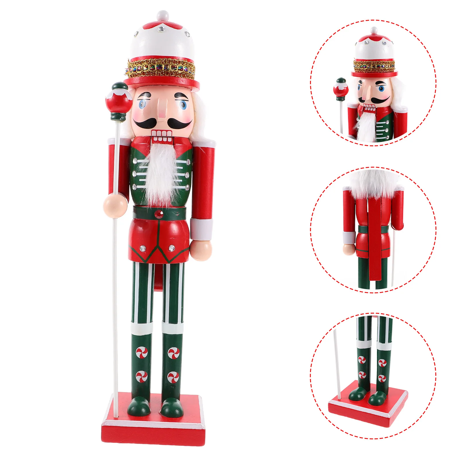 

Natural Wooden Nutcracker Ornament Xmas Party Decor Craft Christmas Gift Holiday Desktop Figure Wood Nutcracker Decor