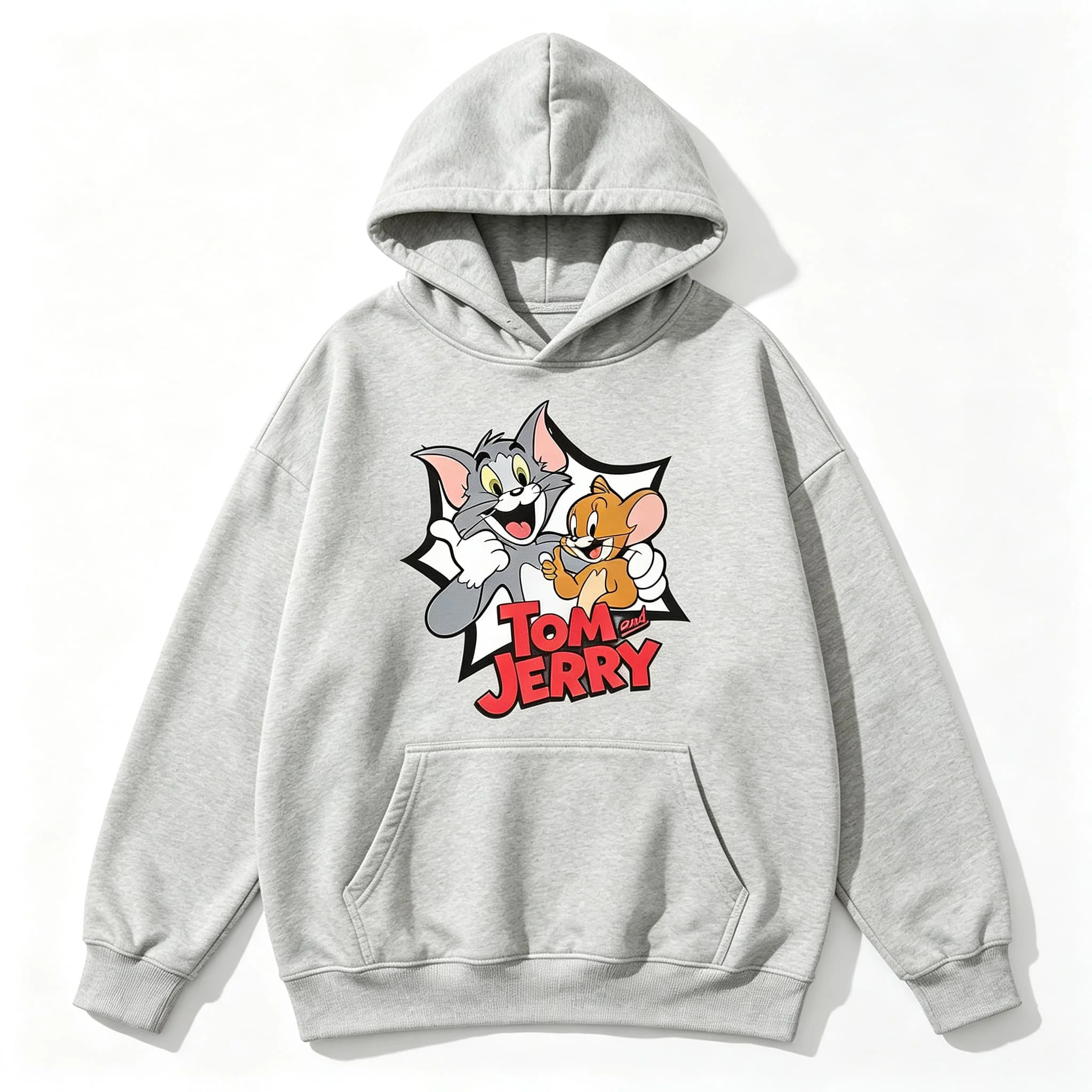 Tom und Jerry Hoodie Herren Cartoon Grafik Sweatshirt Winter Casual Streetwear Oversized Pullover Unisex Paar Mode Hoodie – Detail 7