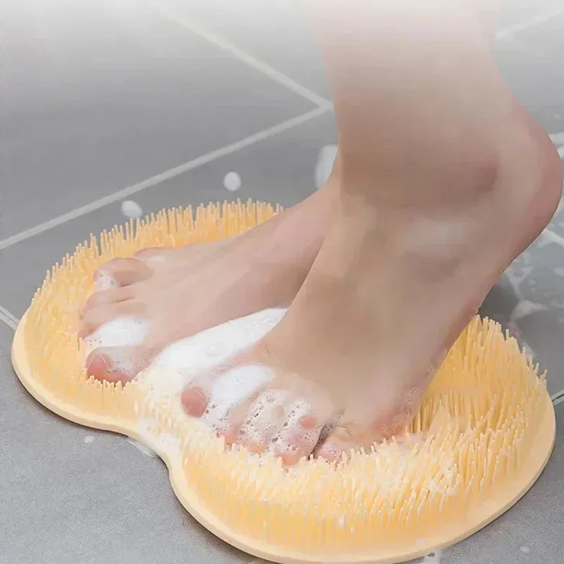 Back Massage Brush Silicone Foot Wash Body Cleaning Bathing Tool Exfoliating Shower Massage Scraper Bathroom Non Slip Bath Mat