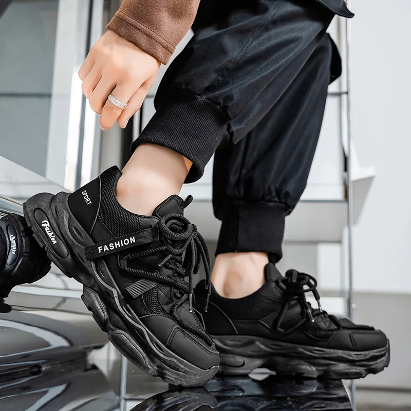 

Sports Casual Men Shoes Anti Slip Wear-Resistant Trendy Breathable Outdoor Running Soft Platform Soles Comfort Male Sneakers
