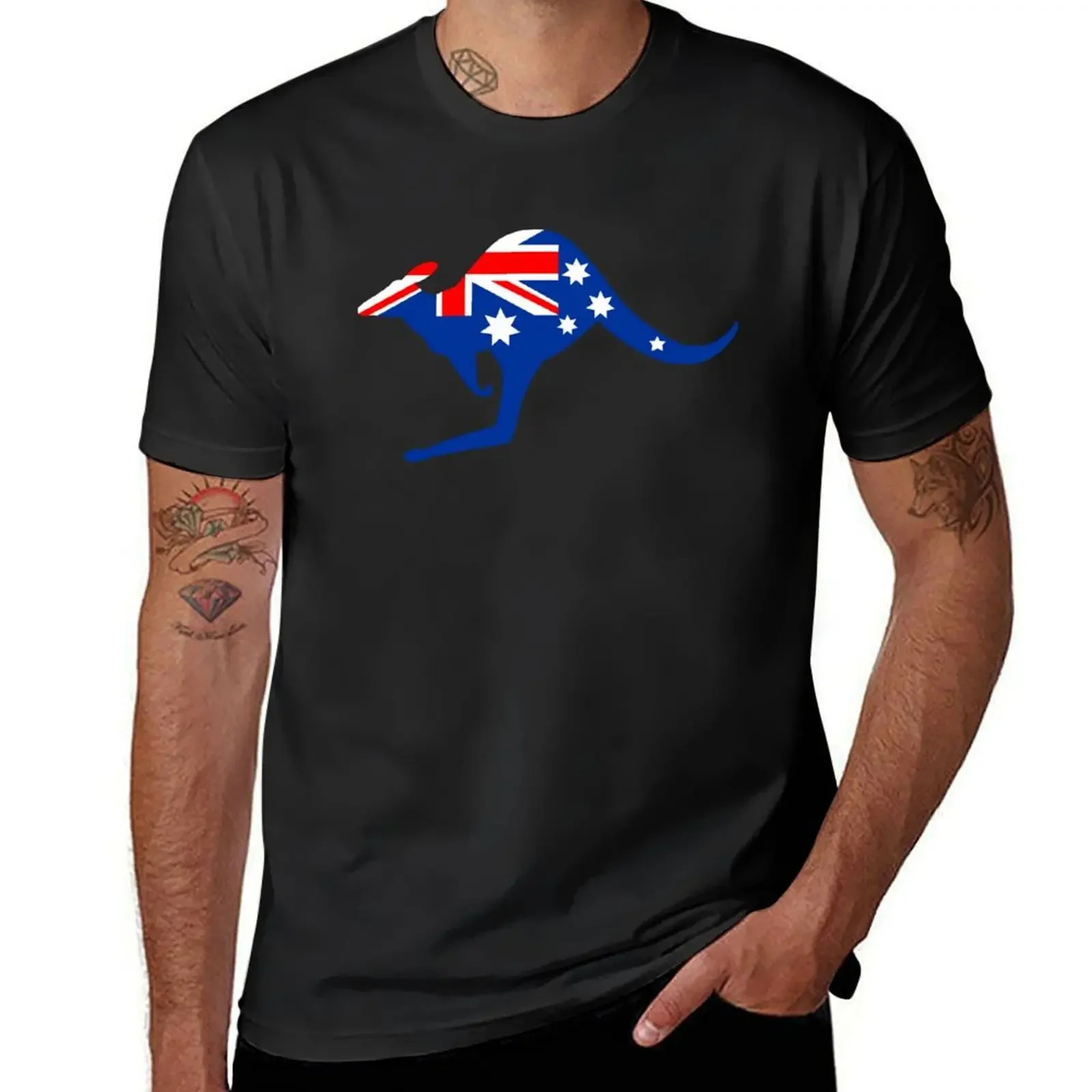 Australian Kangaroo Flag T-Shirt quick drying shirts graphic tees for a boy cotton t shirt men